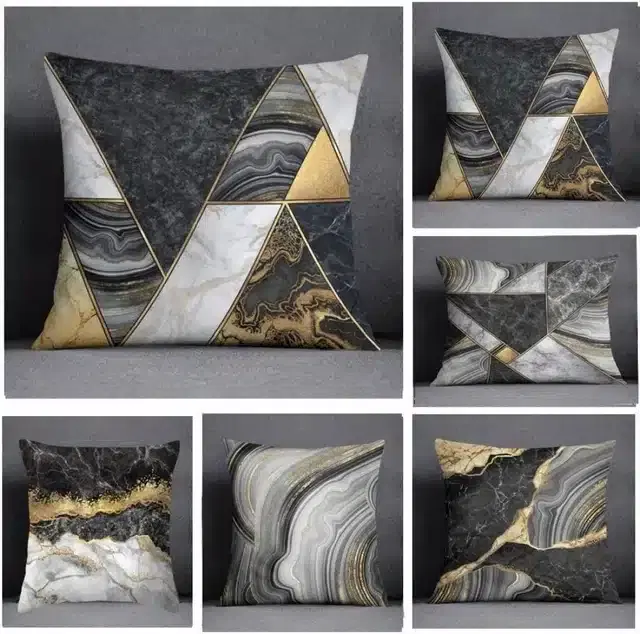 Printed Cushion Covers Combo, Multicolor, 16x16 Inches, Pack of 5