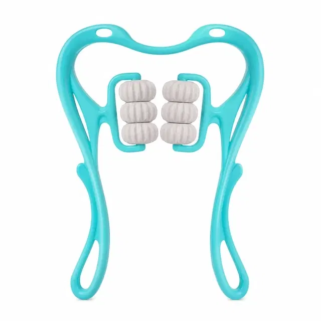 Neck Spine Massager with 360° Adjustable 6-Wheel Dual Pressure Points [Assorted Color]