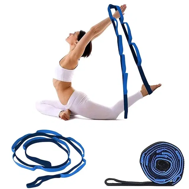 Yoga Stretch Strap for Flexibility Training ,(Blue)