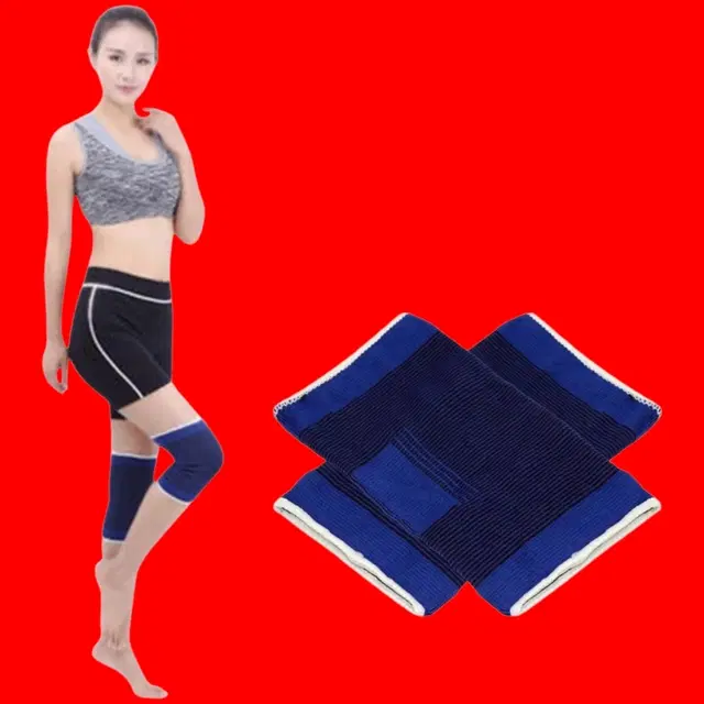 Polyester Solid Knee Sleeves for Women, Blue, Set of 1