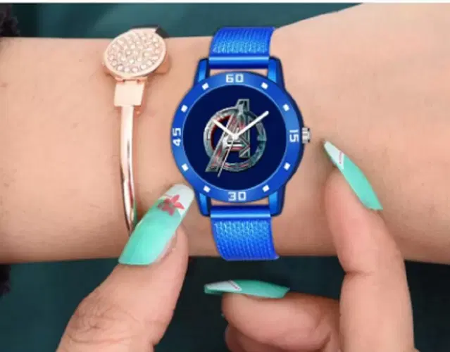 Analog Watch for Women & Girls (Blue)