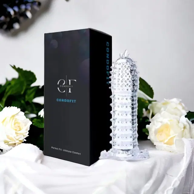 Crystal Dotted Reusable Condom for Men, Transparent