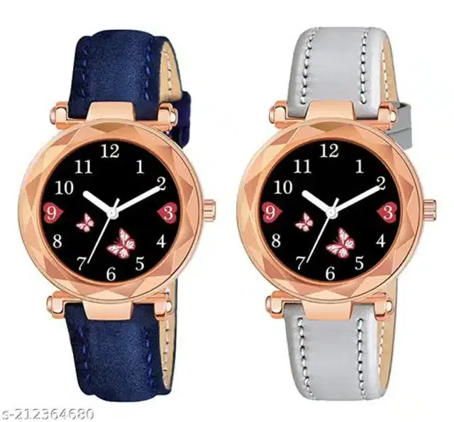Analog Watch for Women, Pack of 2 (Multicolor)