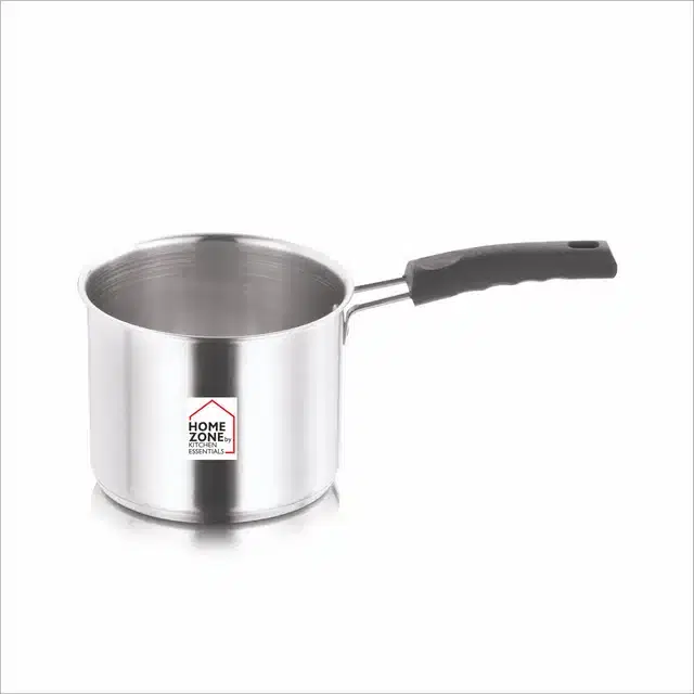Home Zone Induction Bottom Milk Pan, Silver, 14 cm