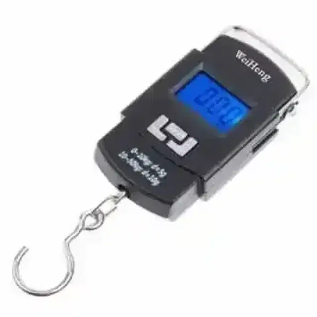 K Kudos Electronic Portable Fishing Hook Type Digital Led Screen Luggage Weighing Scale, Black, 50 Kg