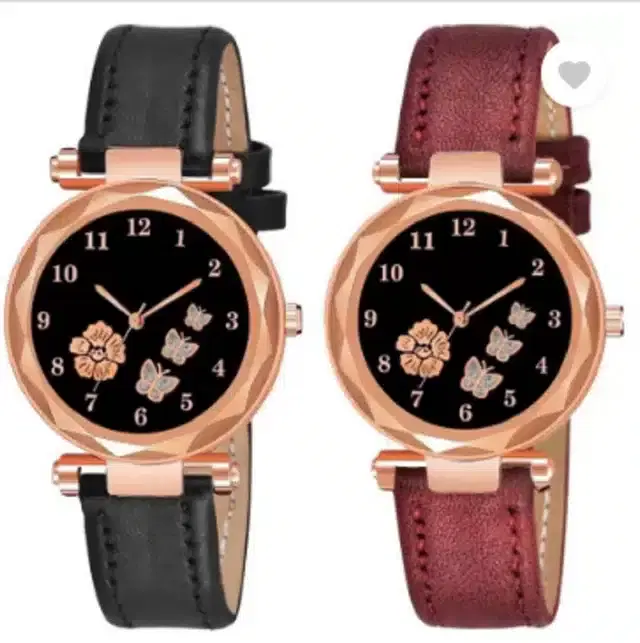 Analog Watch for Women, Pack of 2 (Multicolor)