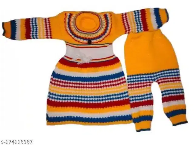 Woolen Sweater & Pant for Girls (Multicolor, 6-9 Months)