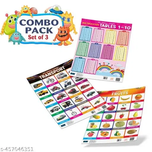 Bookford Publications My small chart Fruits, Transport & Tables (Set of 3)