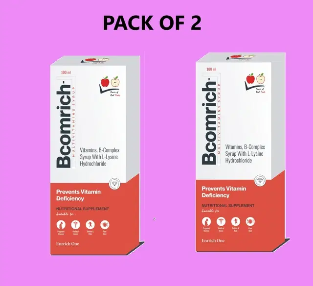 Bcomrich-L Multivitamin Nutritional Supplement Syrup, 200 g, Pack of 2