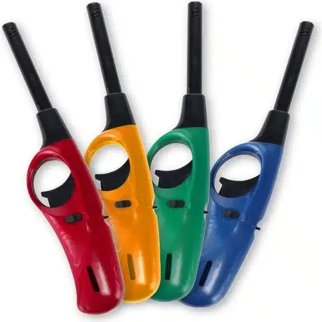 Stainless Steel Refillable Gas Lighter, Multicolor, Pack of 4