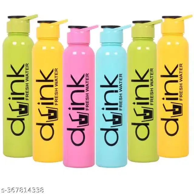 Water Bottle Set, Multicolor, 1000 ml, Pack of 6