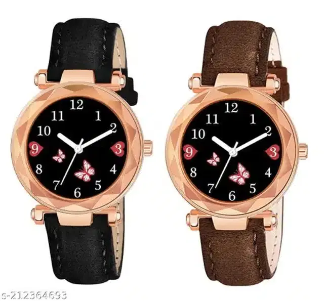 Analog Watch for Women, Pack of 2 (Multicolor)