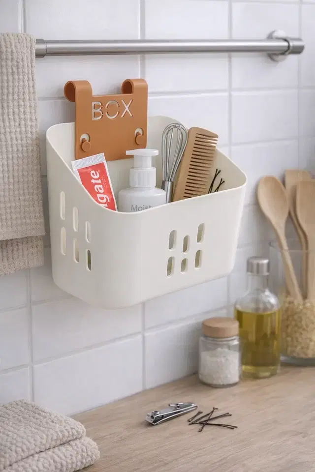 Hanging Storage Basket Hook Storage Basket for Bathroom Bedroom On A Railing Bins & Baskets