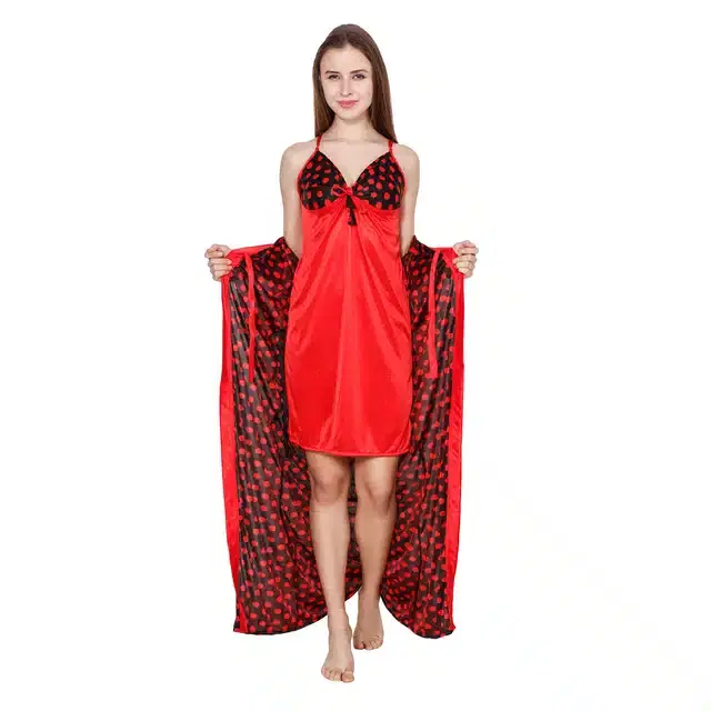 Babydolls for Women, Set of 1 (Red & Black)