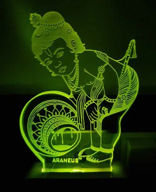 Unicept Bal Krishna 3D Illusion LED 7 Color Changing Night Lamp, Multicolor, NE-59