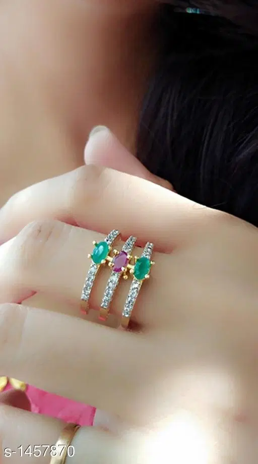 Designer Finger Ring for Women (Multicolor, Free Size)