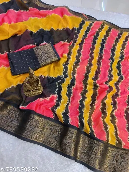 Georgette Printed Saree for Women, Multicolor (6.3 M)