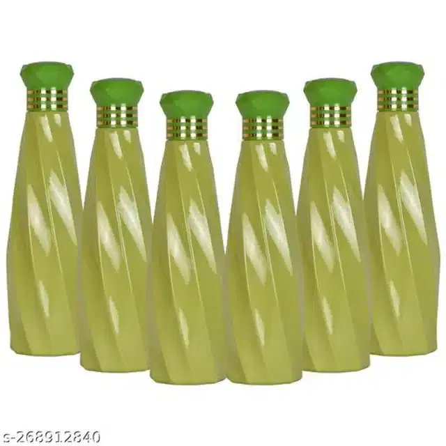 Water Bottle Set, Green, 1000 ml, Pack of 6
