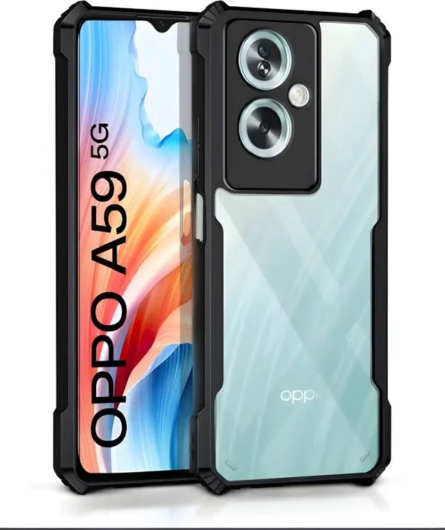 Back Cover for Oppo A59, Transparent, Camera Bump Protector, Pack of: 1