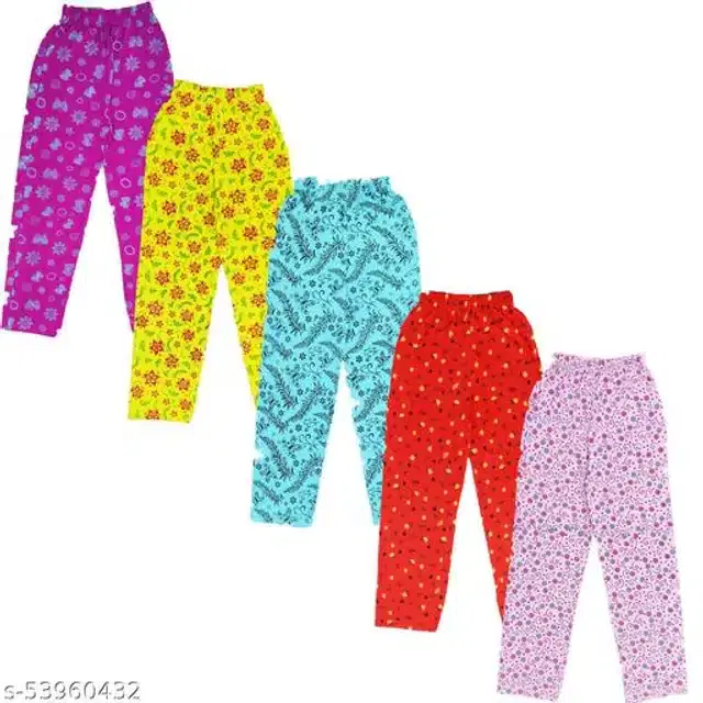 Cotton Pant for Girls, Pack of 5 (Multicolor, 2-3 Years)