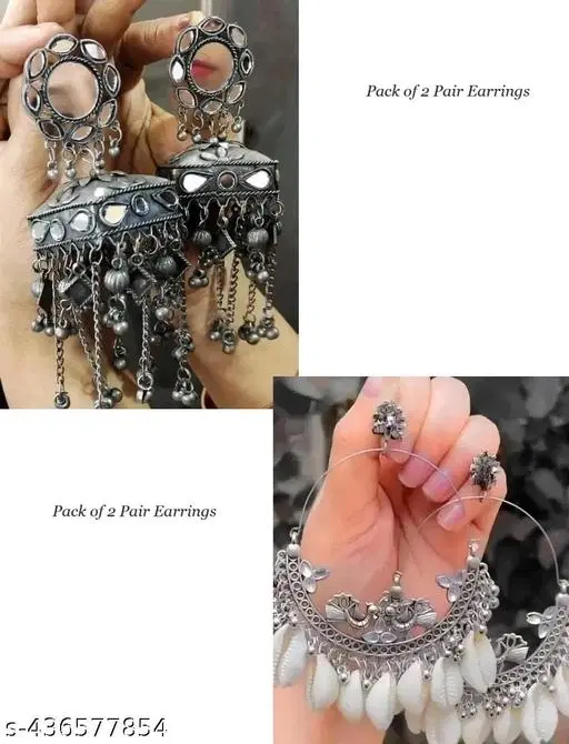 Combo Pack of 2 Oxidised Earring