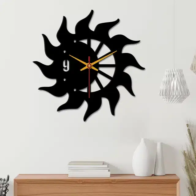 Designer Wooden Wall Clocks, black