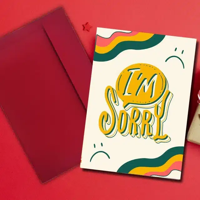 So Sorry Printed Card, Multicolor