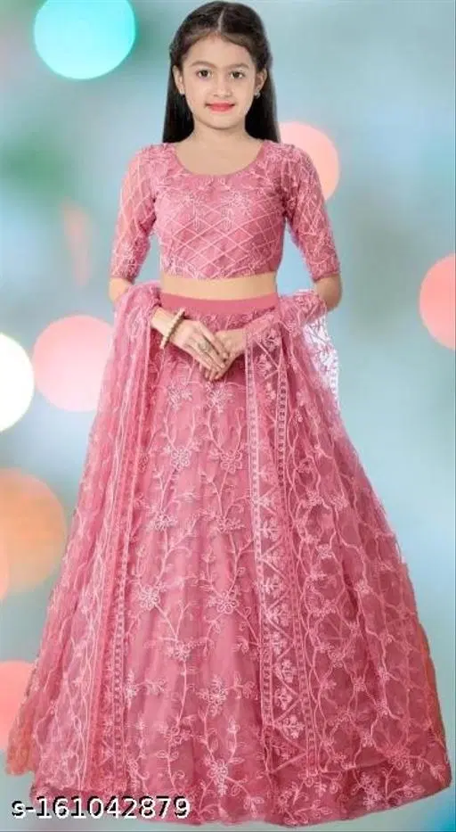 Lehenga Choli for Women (Pink, 11-12 Years)