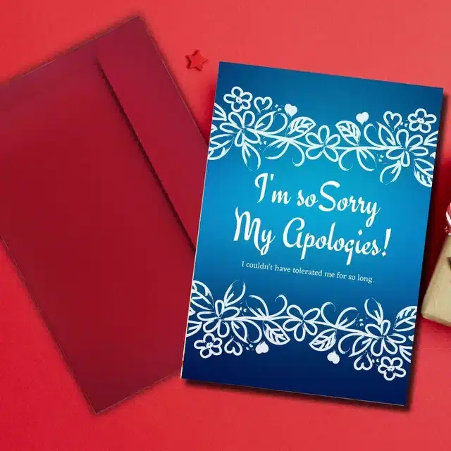 So Sorry Printed Card, Multicolor