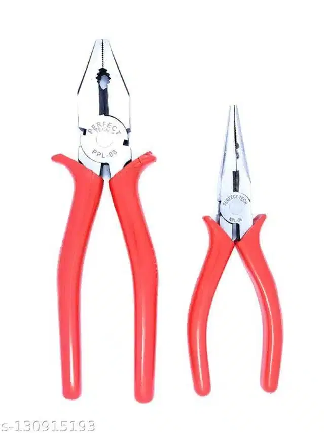 Combination & Long Nose Plier, Set of 2, Red