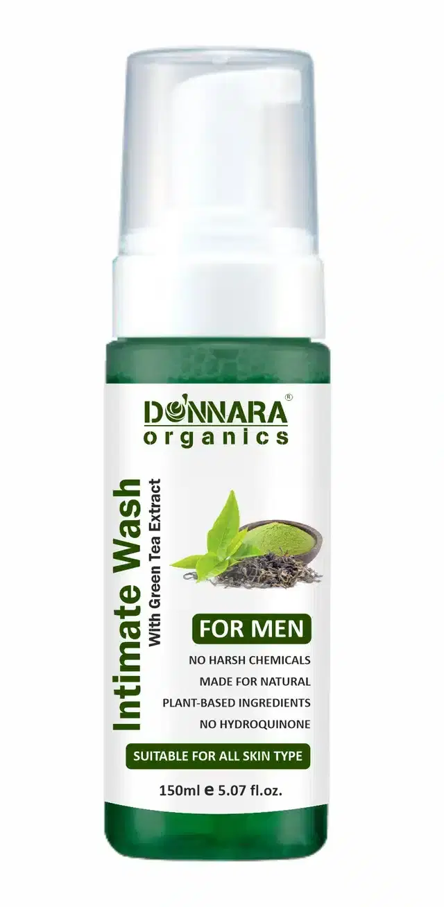 Donnara Organics Green Tea Extract Intimate Wash for Men, 150 ml