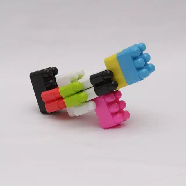 Plastic Educational Big Bullet 120 Pcs Building Blocks Toy Set for Kids, Multicolor