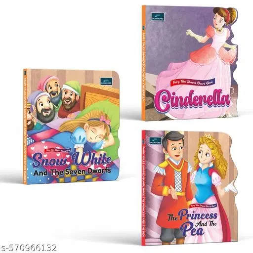 Fairy Tale Shaped Board Book | Cinderella, Snow White , The Princess and the Pea | A Magical Trio of Shaped Tales That Spark Imagination and Love for Reading | story books | Set of 3