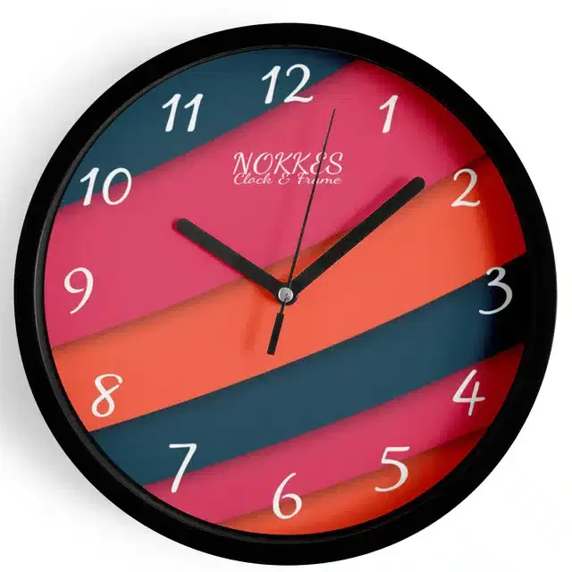 Plastic Printed Wall Clock, Multicolor, 7 Inches