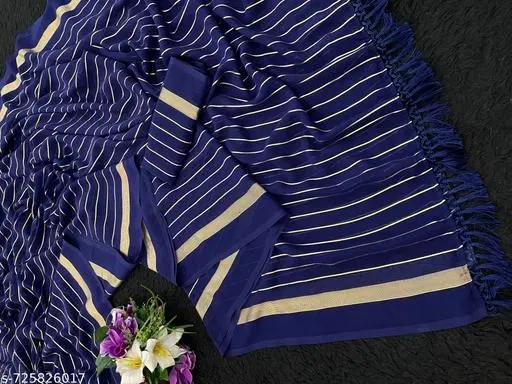 Georgette Printed Saree for Women, Green (6.3 M)