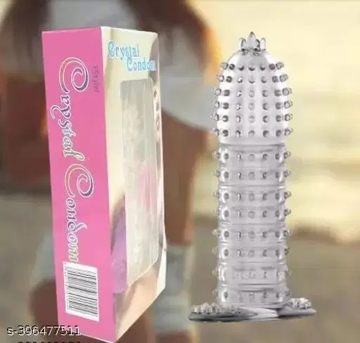 Crystal Dotted Reusable Condom for Men, Transparent, Pack of 1