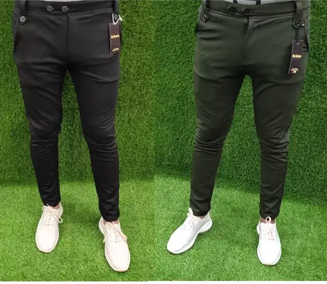 Lycra Solid Trackpant for Men, Pack of 2 (Olive & Black, 32)