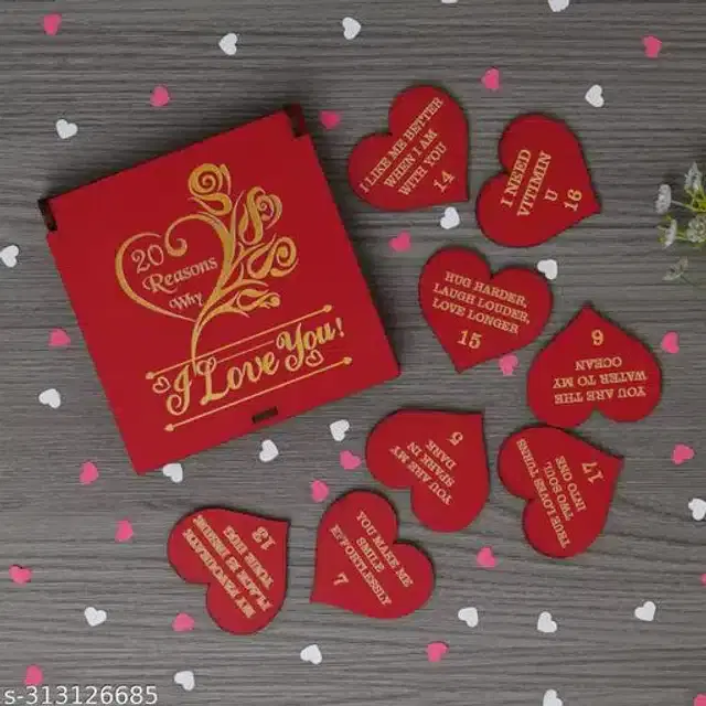 Wooden Love Message Box Gift, Red