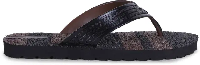 action Casual Flip Flops for Men (Black, 6)