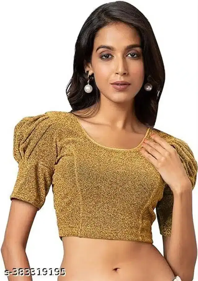 Half Sleeves Blouse for Women (Gold, 28)