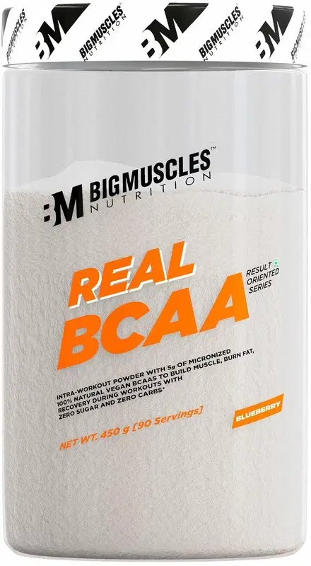 Bigmuscles Nutrition Real Bcaa [90 Servings] -100% Micronized Vegan, Muscle Recovery & Endurance Bcaa Bcaa 450 g, Blueberry