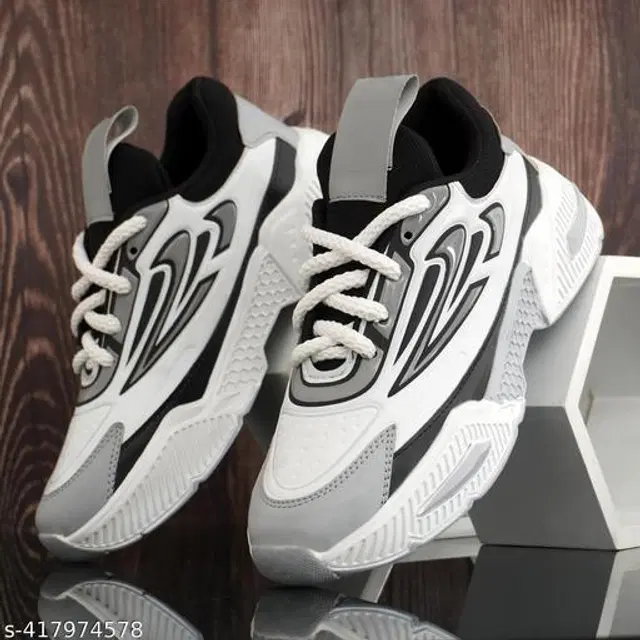 Casual Shoes for Men (White & Black, 6)