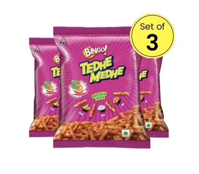 Bingo Tedhe Medhe Masala Tadka 3X75 g (Pack Of 3)