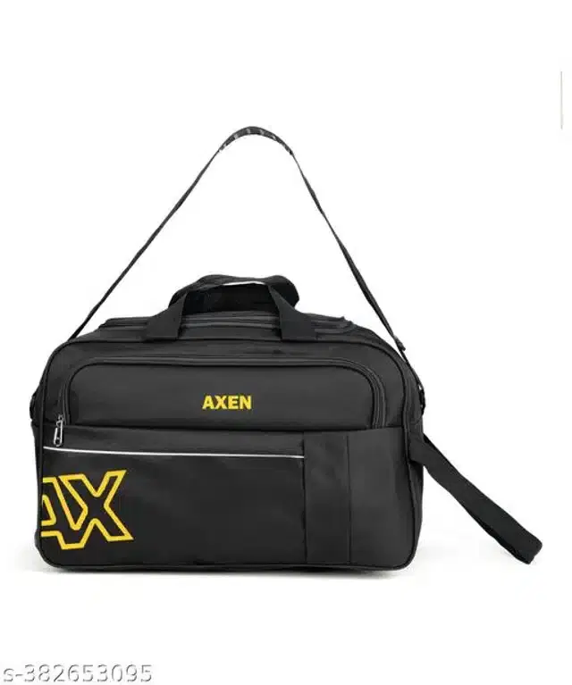 PU Trolley Duffel Bag for Men & Women, Black
