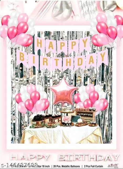 Mathur Enterprises Happy Birthday Celebration Decoration Kit, Pack Of 1, Multicolor, ME-21