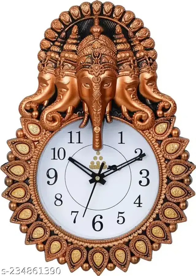 Copper Designer Wall Clock, Multicolor