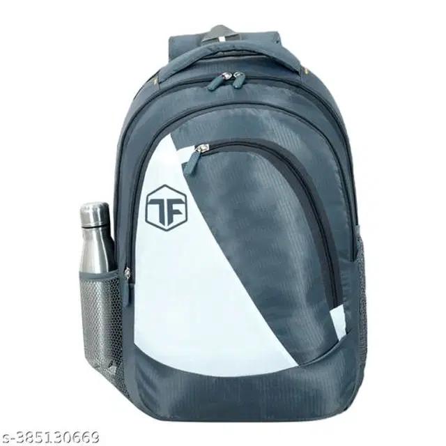 Taha Polyester Backpack for Kids, Grey & White, 30 L