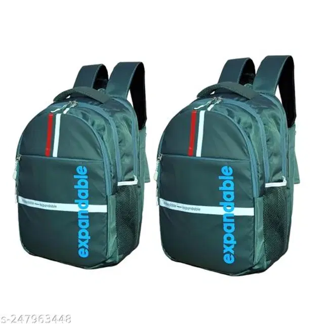 Canvas Backpack for Kids, Grey, 35 L, Pack of 2
