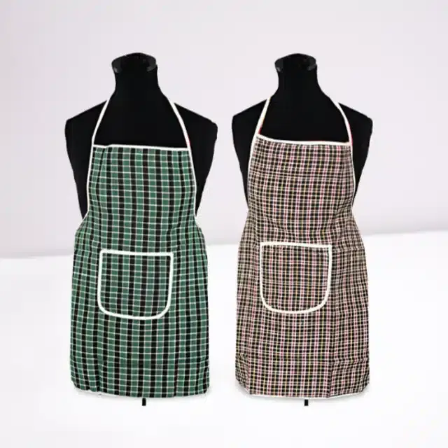 Cotton Kitchen Aprons, Multicolor, Pack of 2