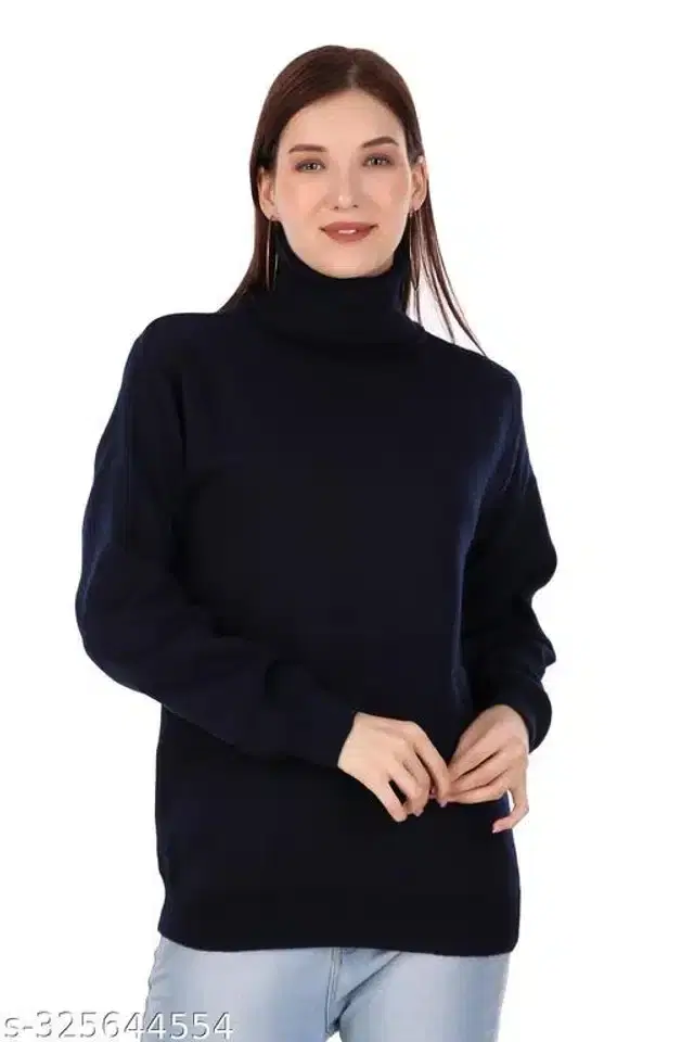 Acrylic Sweater for Women (Black, XL)